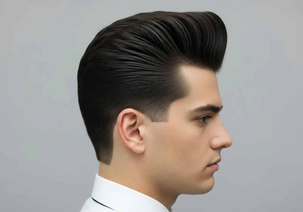1. Classic High Pompadour
 Pompadour Haircuts For Thick Hair