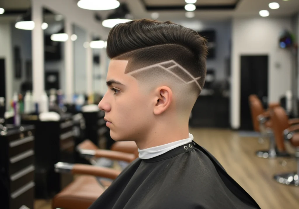 High Fade with Design
Best Haircuts For Teen Boys