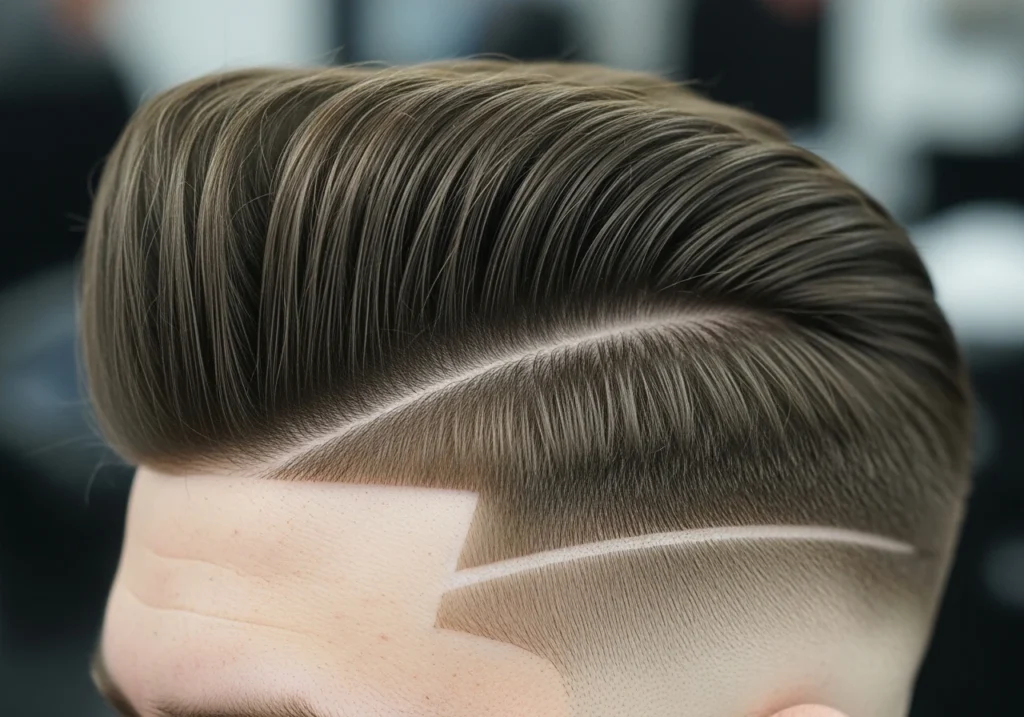 Pompadour with Hard Part