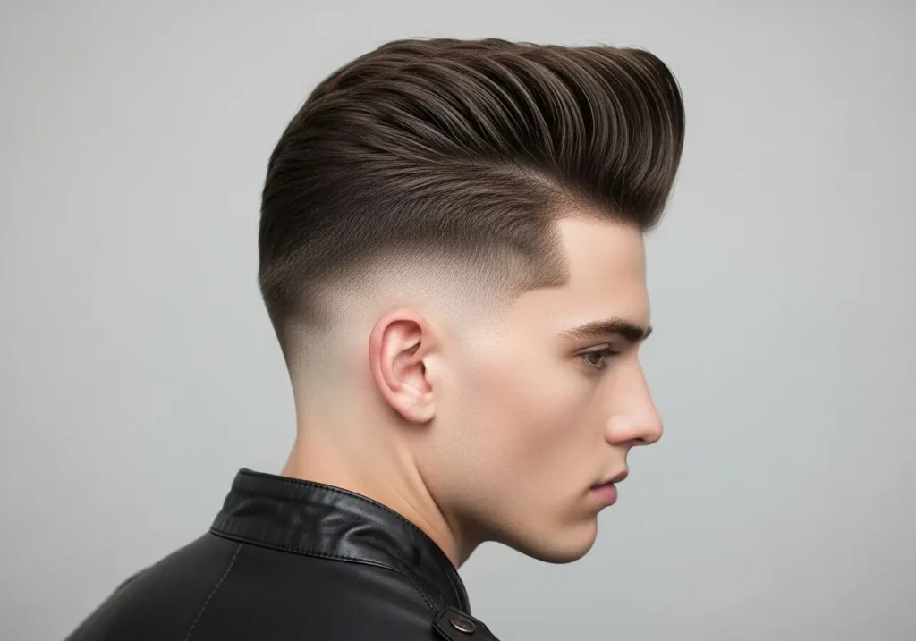 3. Pompadour with Low Fade
 Pompadour Haircuts For Thick Hair