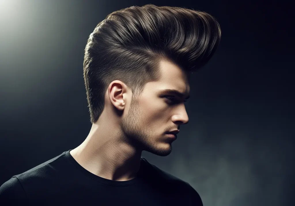 6. Long Pompadour
 Pompadour Haircuts For Thick Hair