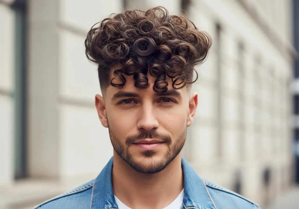 8. Curly Pompadour
 Pompadour Haircuts For Thick Hair
