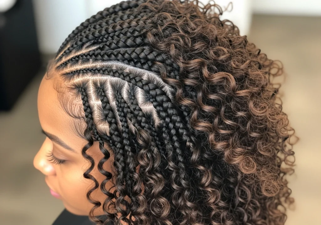 Box Braids with Natural Curl Ends