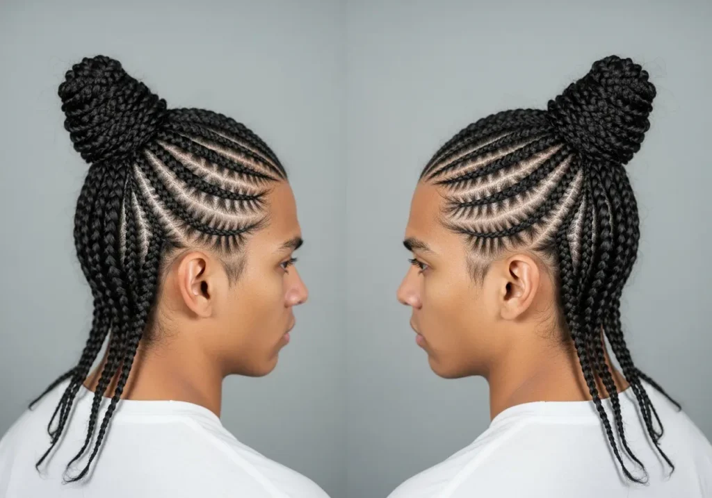 Classic Cornrow Man Bun