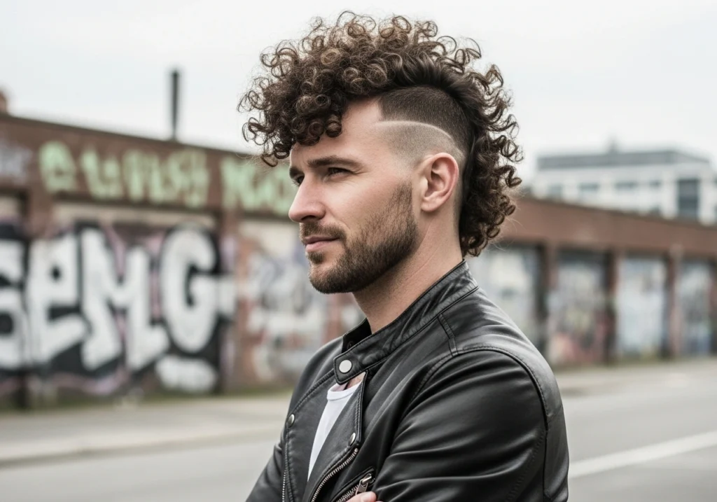 Curly Mohawk Fade