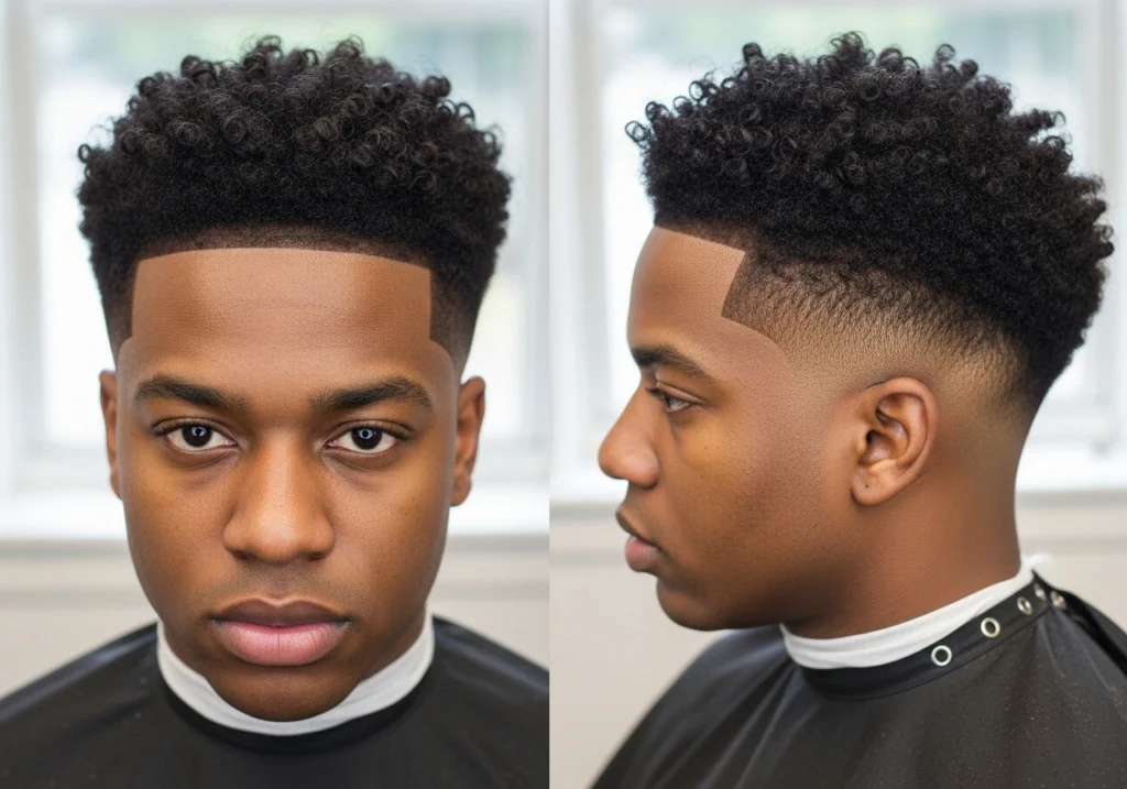 Curly Top Fade Texture