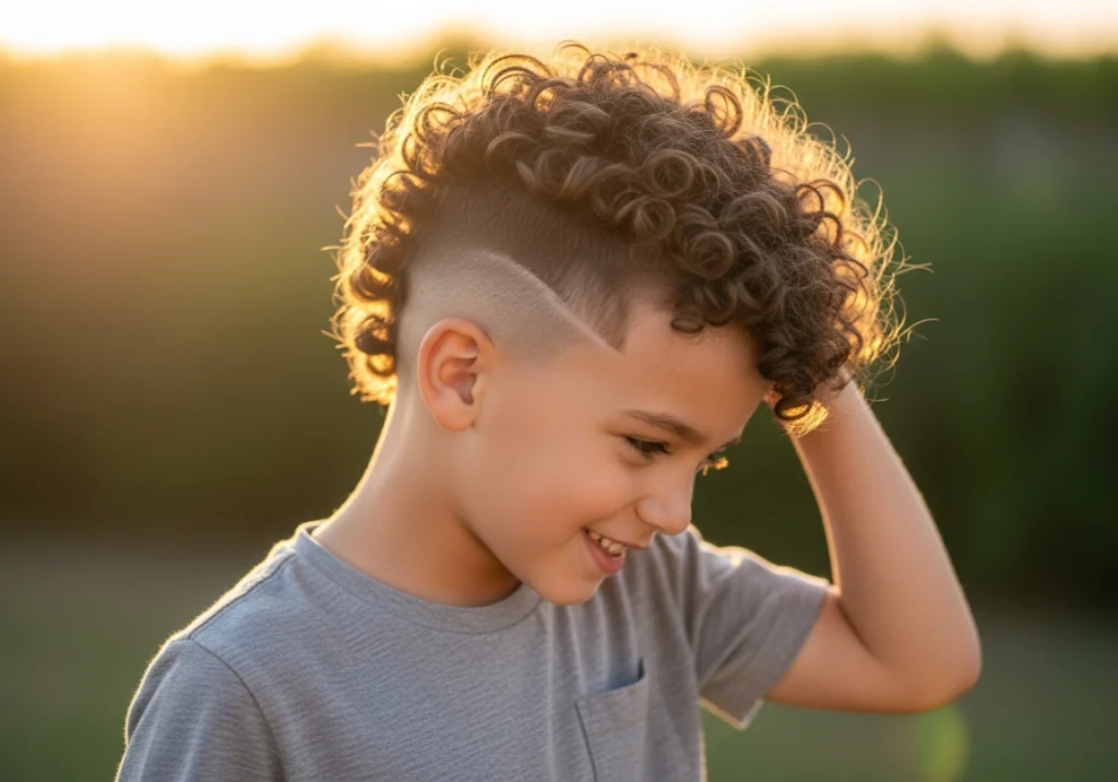 Curly Top with Fade
Cool Boy Haircuts
