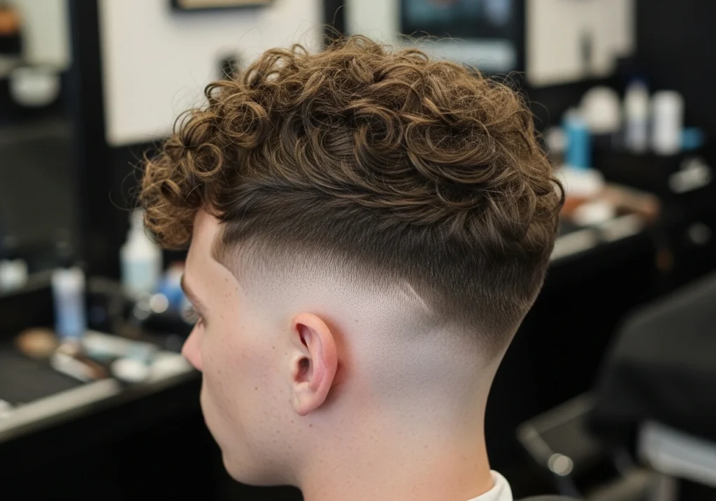 Curly Top with Skin Fade
