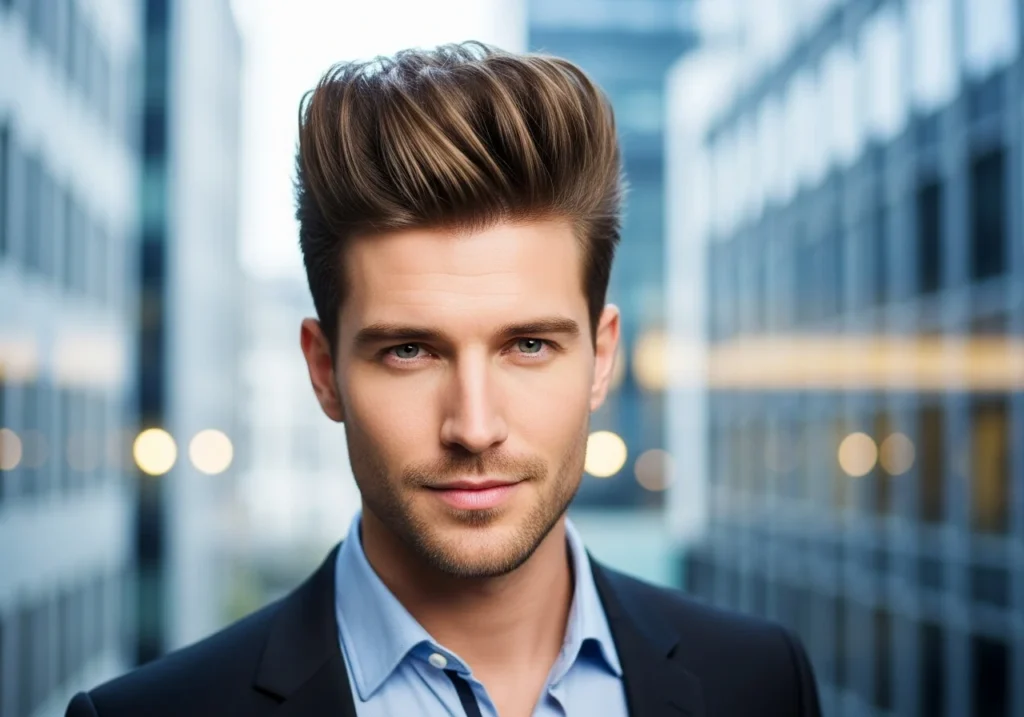 Layered Quiff with Tapered Sides