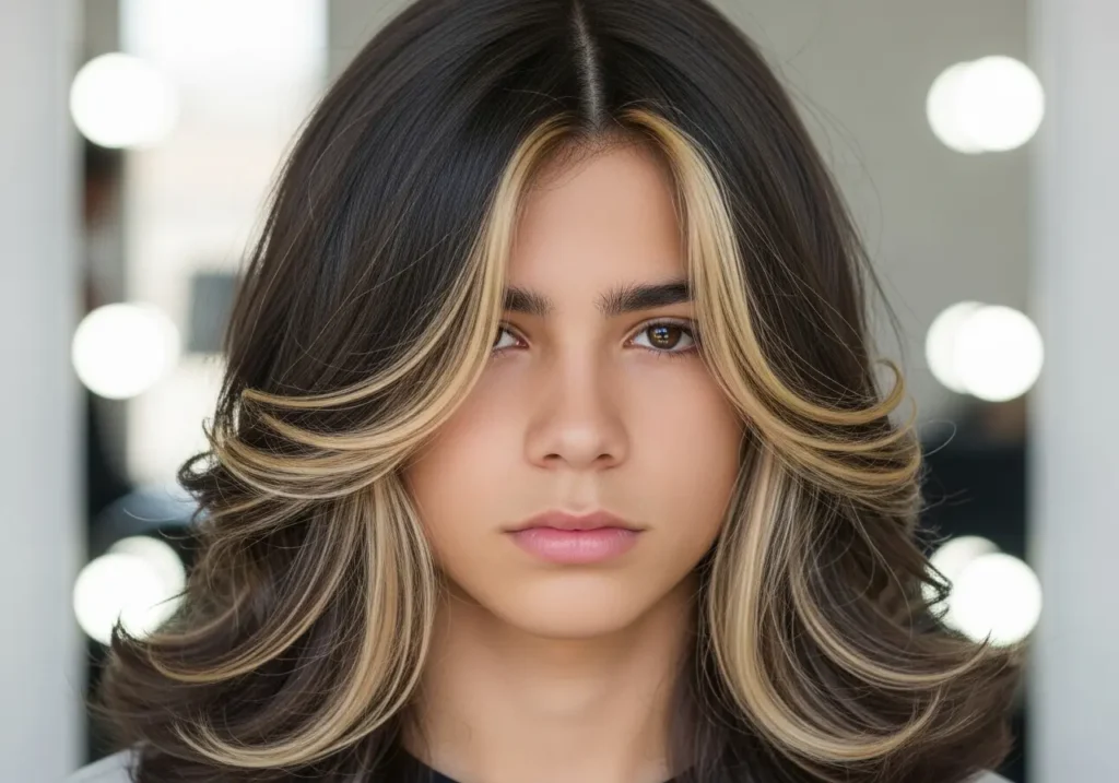 Long Hair with Highlights
Long Hairstyles For Boys