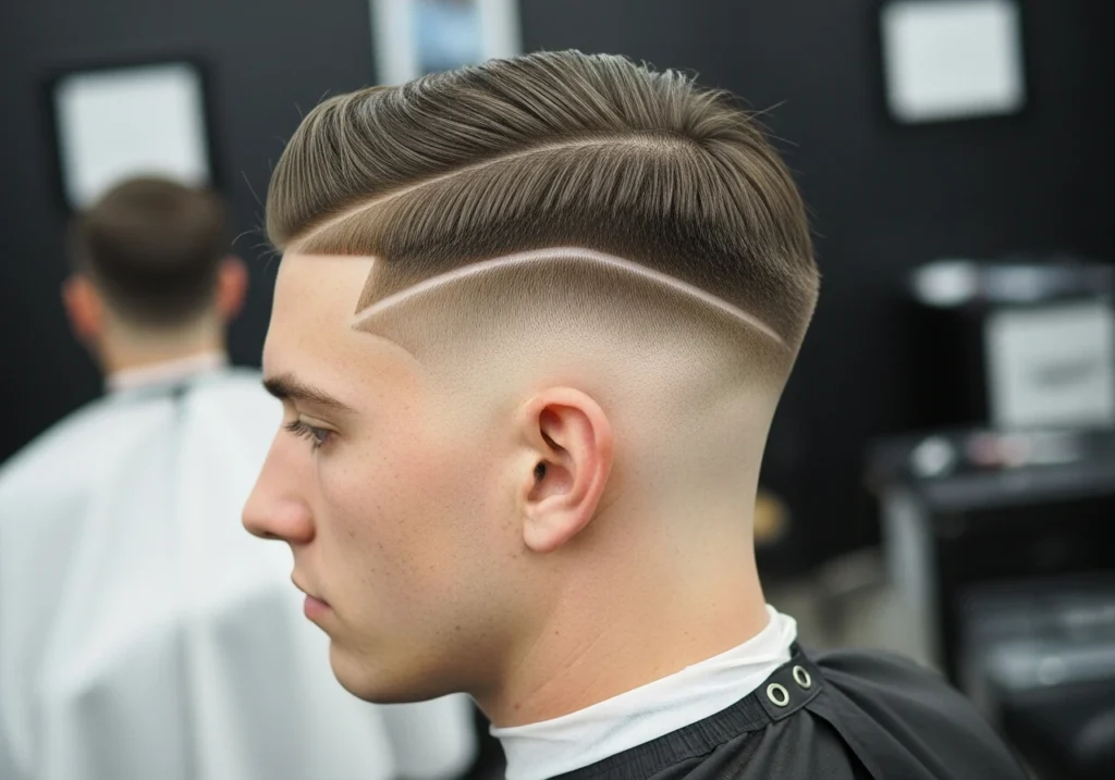 Low Fade with Hard Part