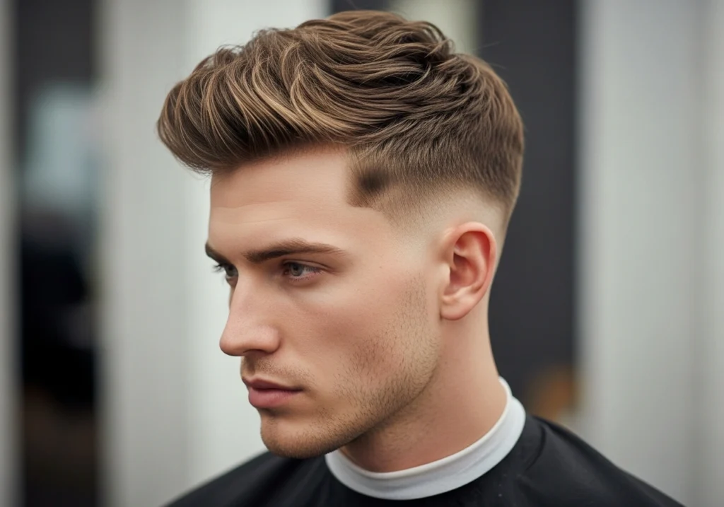 Messy Wavy Top with Skin Fade
