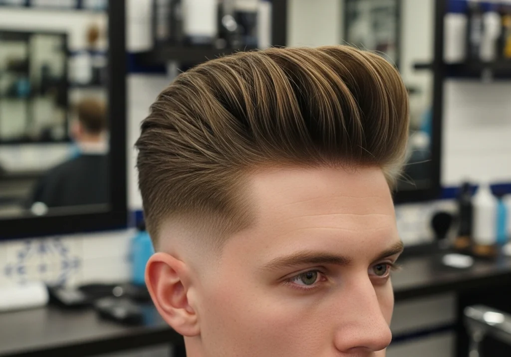 Modern Pompadour with High Fade