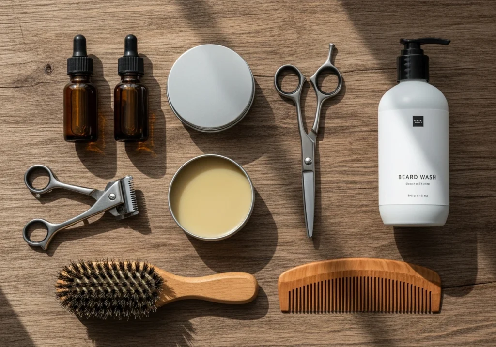 Styling Products and Tools for Medium Beards