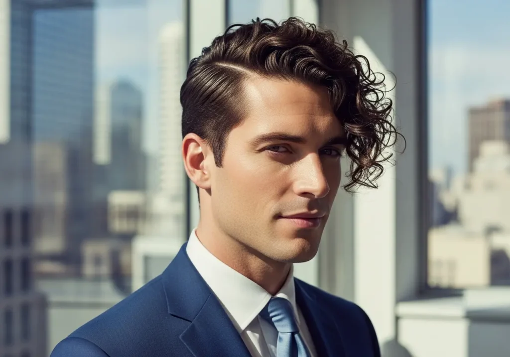 The Side Part With Curls
Haircuts For Men With Curly Hair