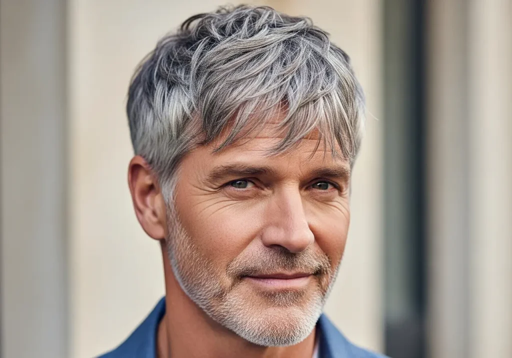 The Textured Fringe
Hairstyles For Men Over 50 Years!