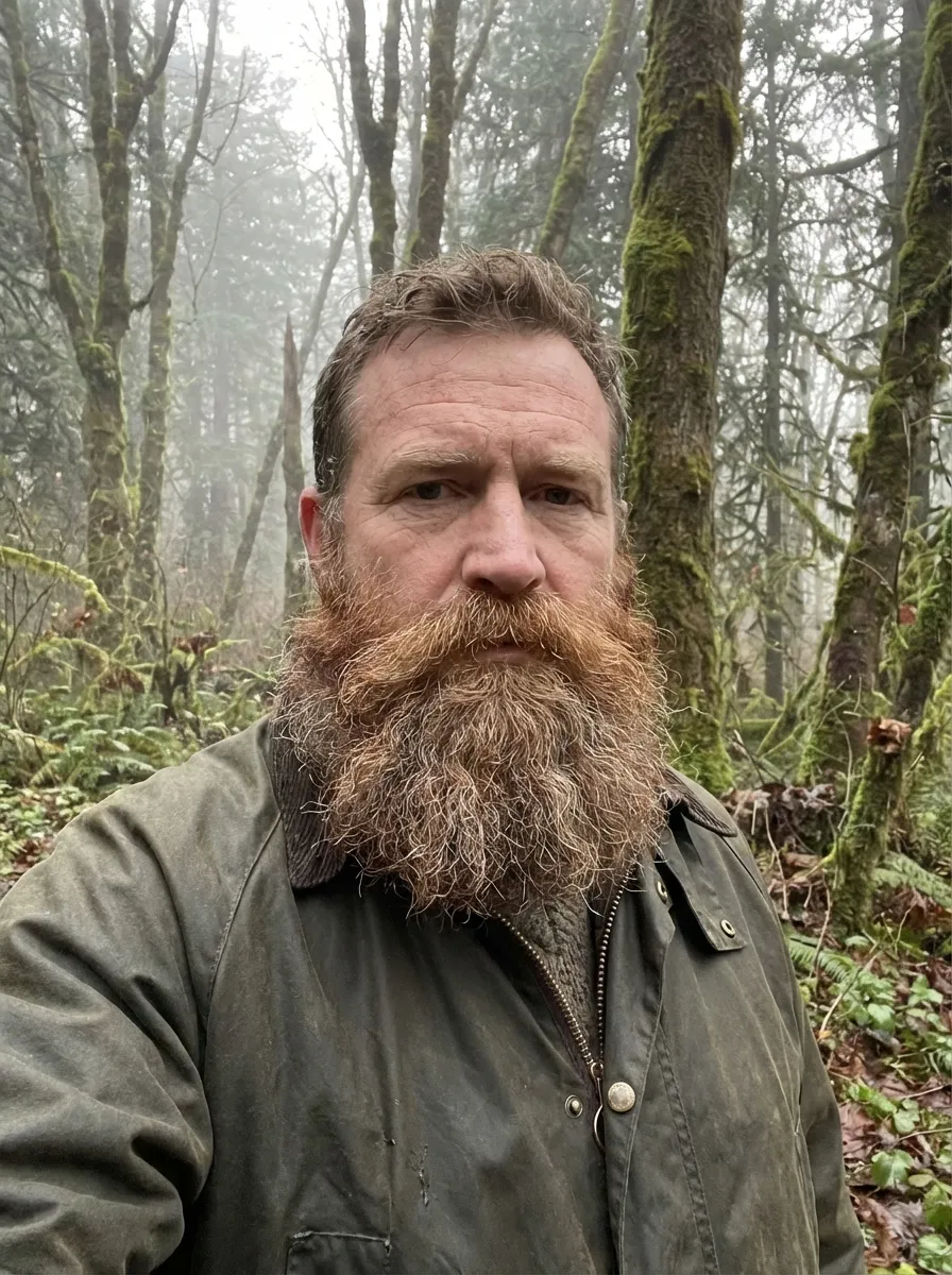 A powerful looking man with a long, voluminous Viking beard