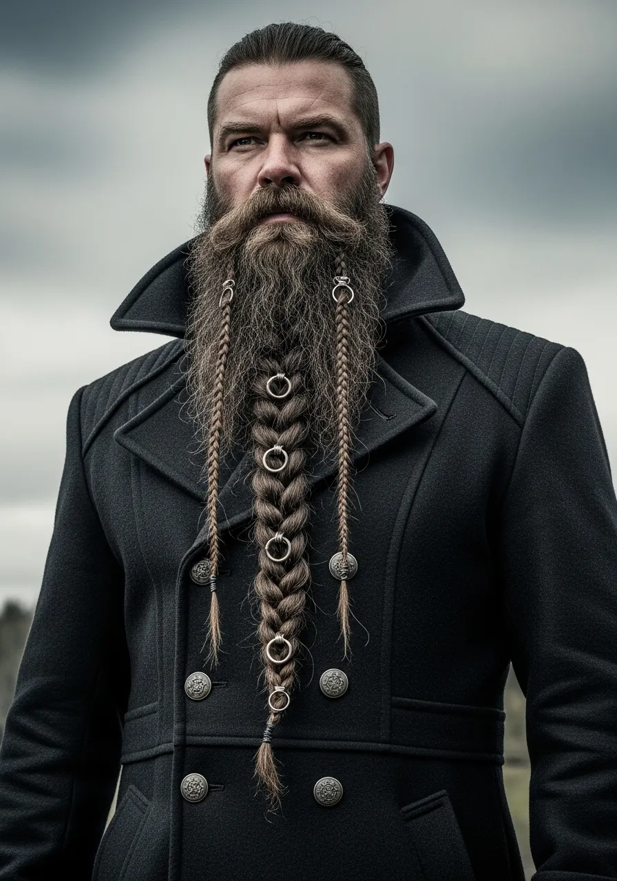 A tall imposing man with a very long Viking beard