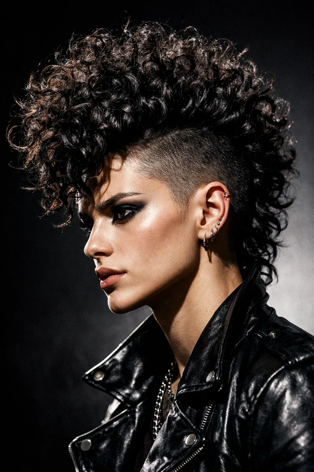 Low Fade with Curly Mohawk Style
