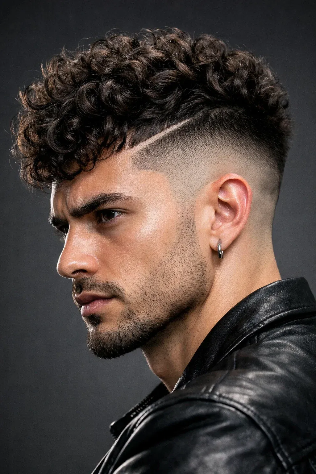 Low Fade with Curly Undercut
