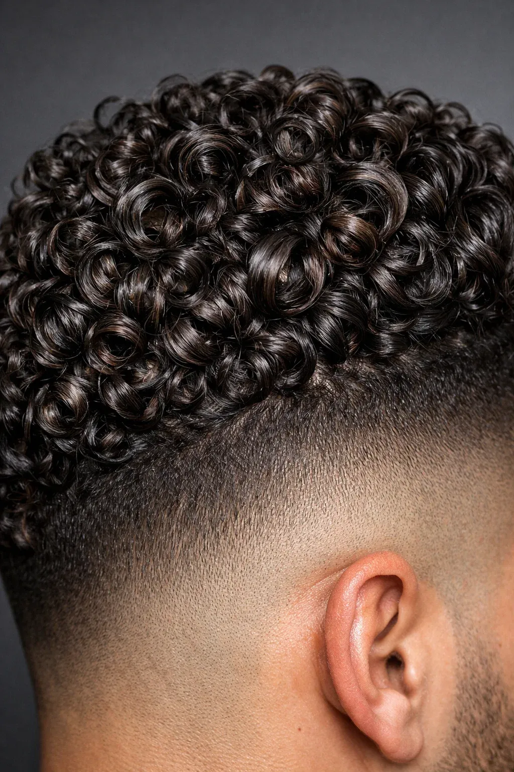 Low Fade with Defined Ringlets