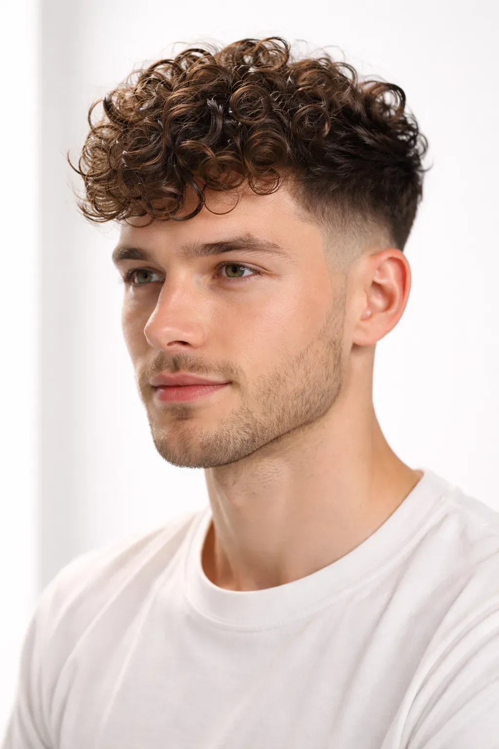 Low Fade with Textured Curls