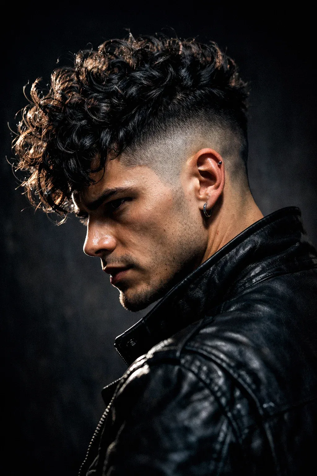Mid Fade with Curly Undercut