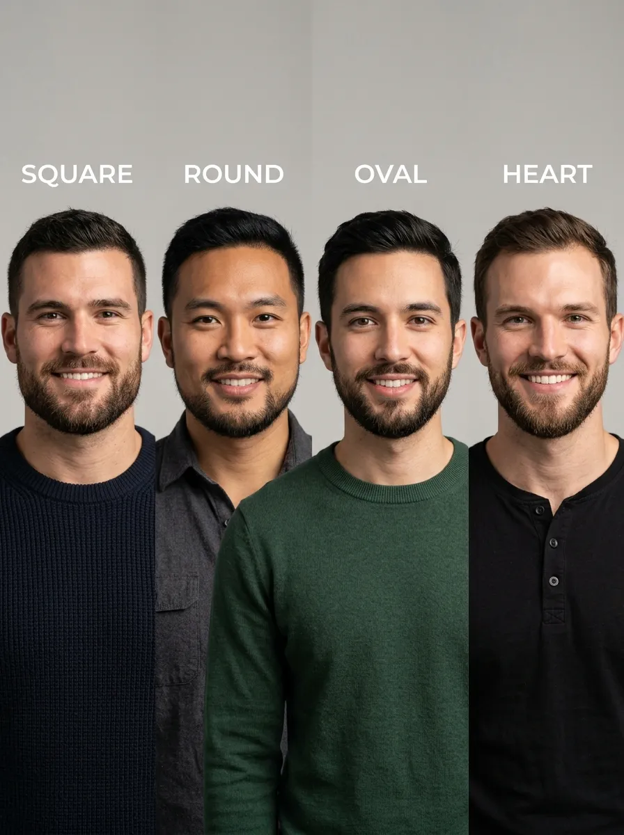 A comparison style image showing multiple men
