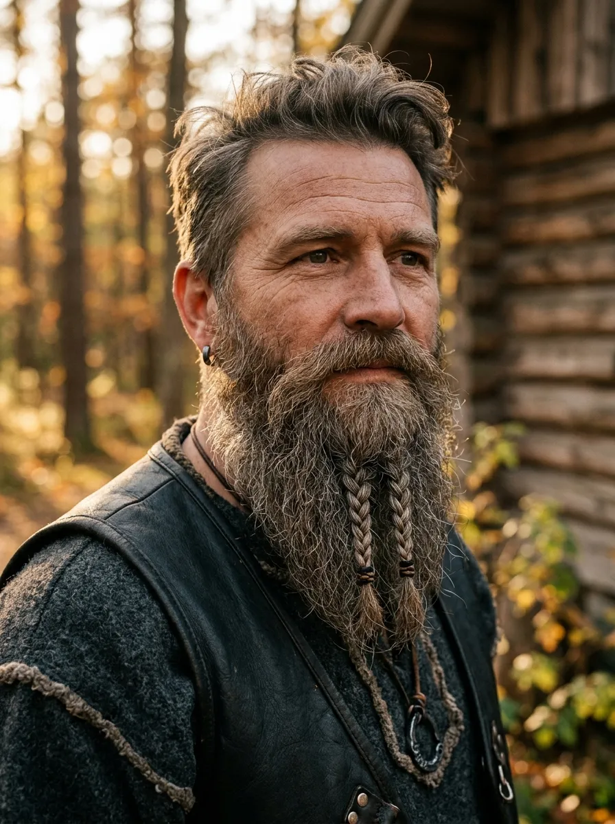 A man with a long ducktail beard