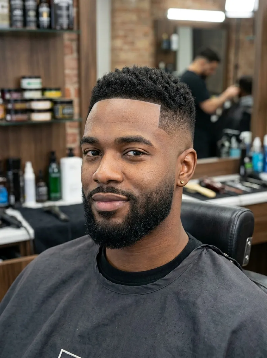 A stylish beard fade seamlessly connected to haircut