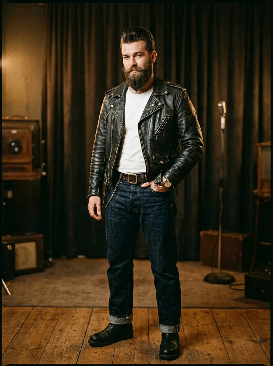 A vintage-inspired editorial photograph of a well-dressed man