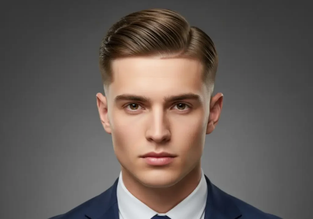 1. Classic Middle Part with Taper
Middle Part Hair Men