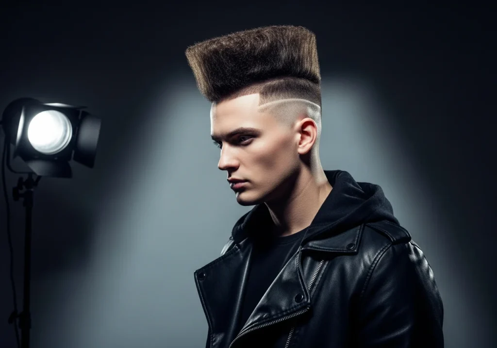 18 High-Top Fade with Curls 18 High-Top Fade with Curls