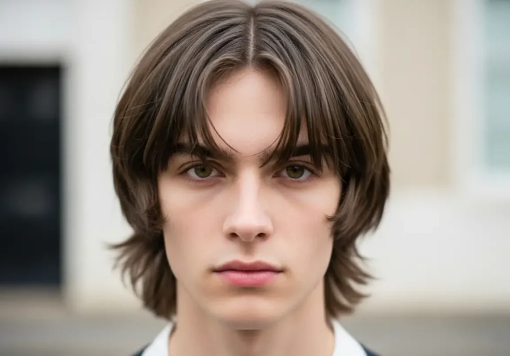 18. Middle Part with Fringe
Middle Part Hair Men