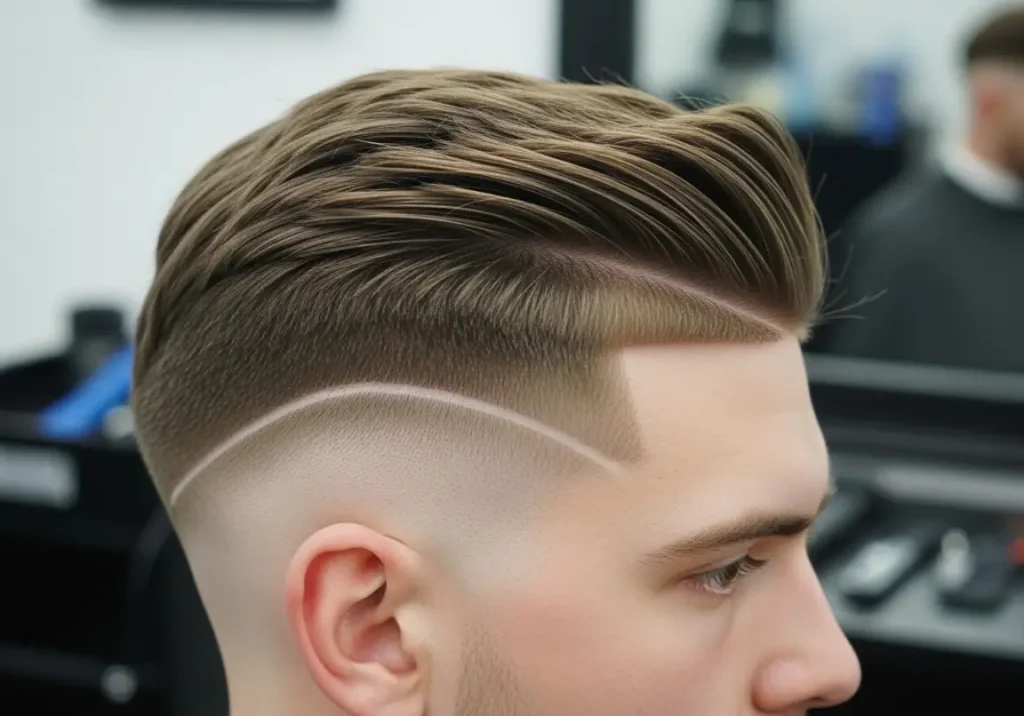 7. Textured Crop with Hard Part
textured crop hairstyle men