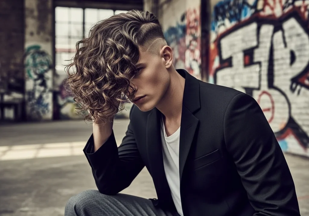 9 Long Curly Fringe with Short Sides 9 Long Curly Fringe with Short Sides