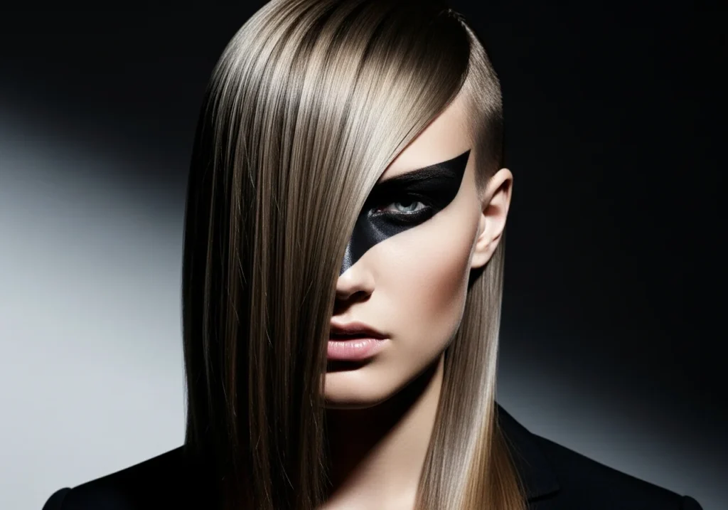 Angled Side Bangs for Dramatic Impact