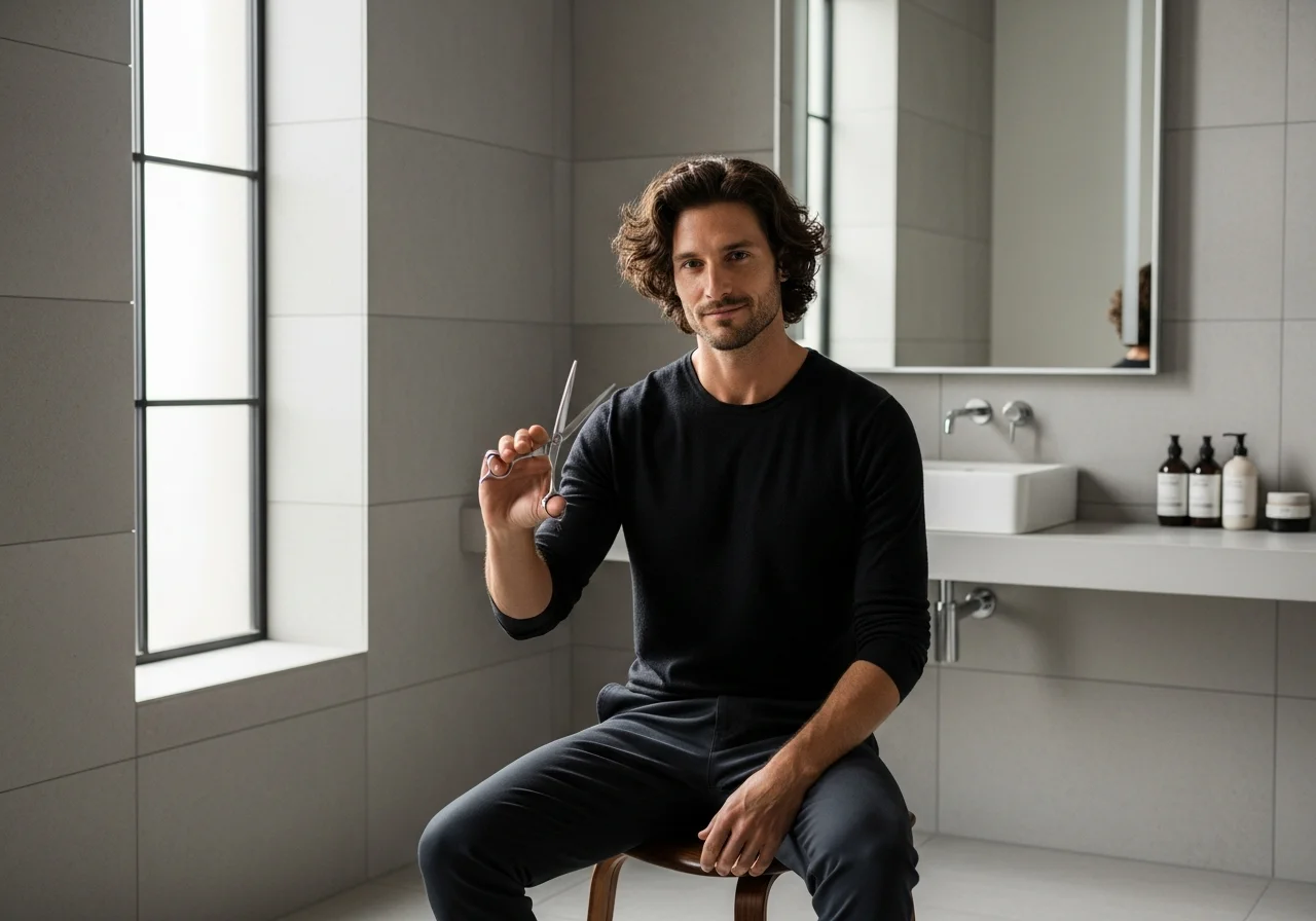 How To Cut Mens Long Curly Hair At Home