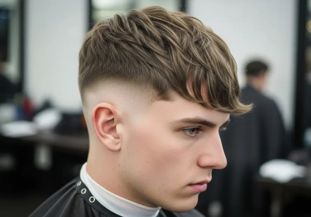 Low Temple Fade With Textured Fringe
Temple Fade Haircuts
