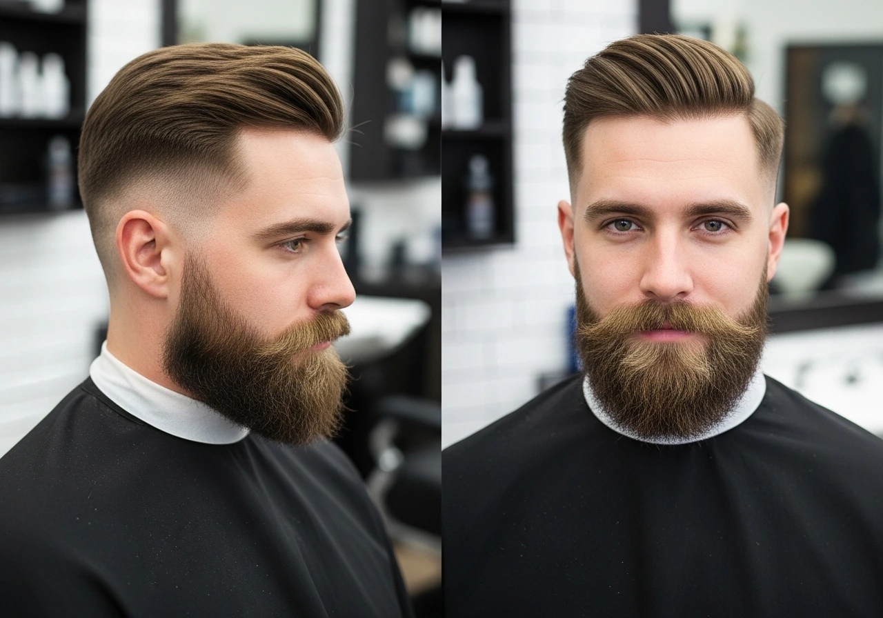Medium Length Beards and Hairstyle Combinations