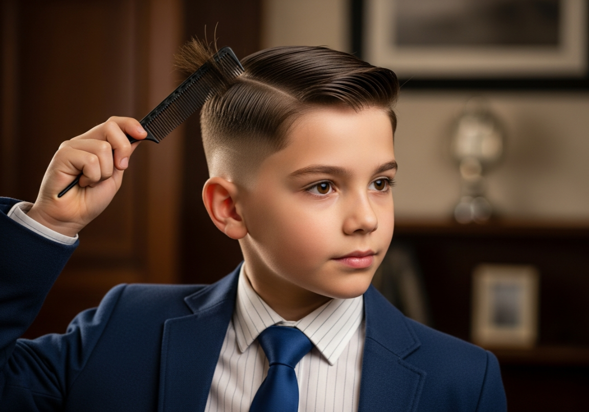Side Part with Taper Fade Cool Boy Haircuts