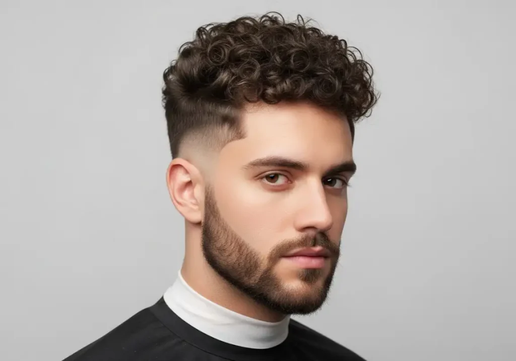Temple Fade With Curly Top
Temple Fade Haircuts