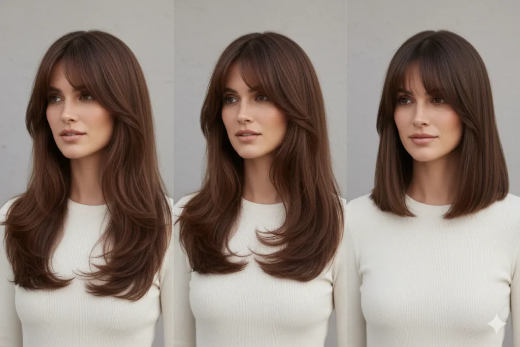 Pairing Curtain Bangs With Different Hair Lengths