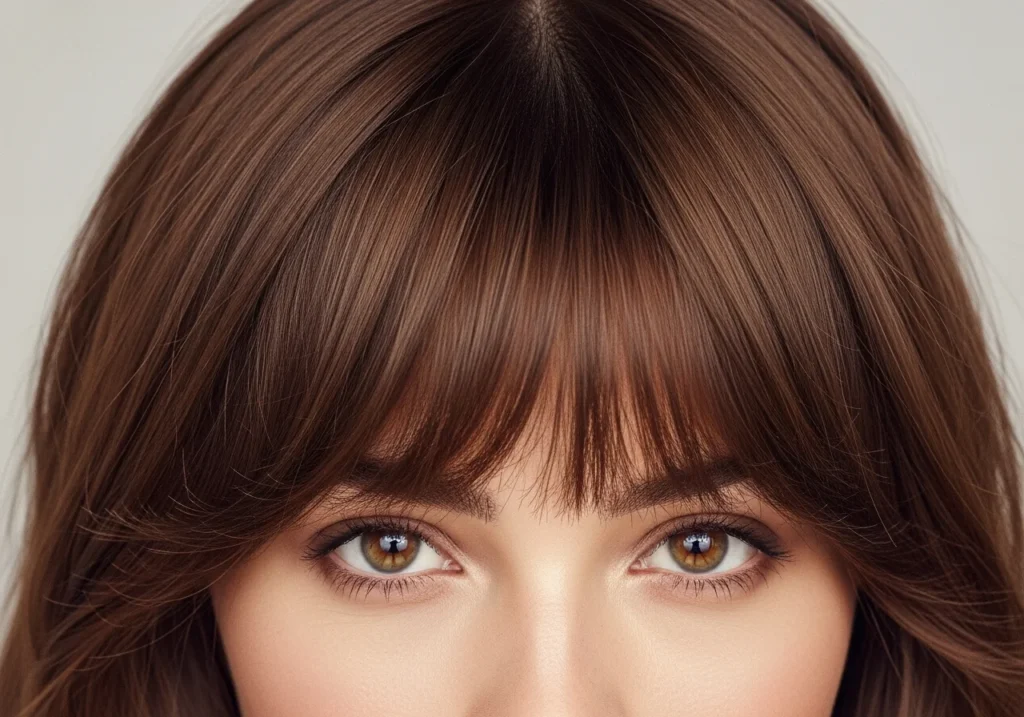 Curtain Bangs and Butterfly Layers Create Perfect Harmony