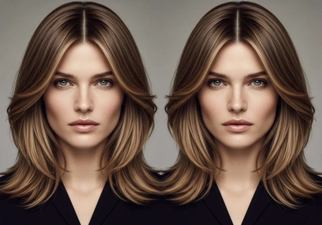 Layered Cut with Center Part