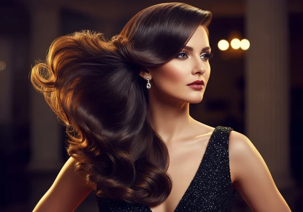 Layered Hair with Side Sweep