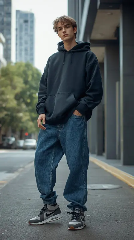 Baggy Jeans With Oversized Hoodie