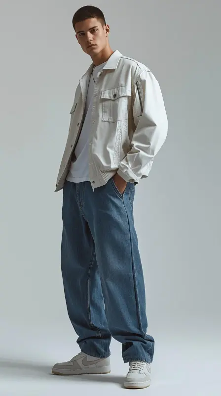 Baggy Jeans With Minimalist Jacket