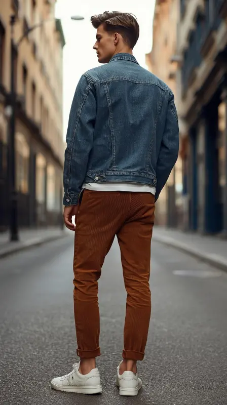Corduroy Pants With Denim Jacket