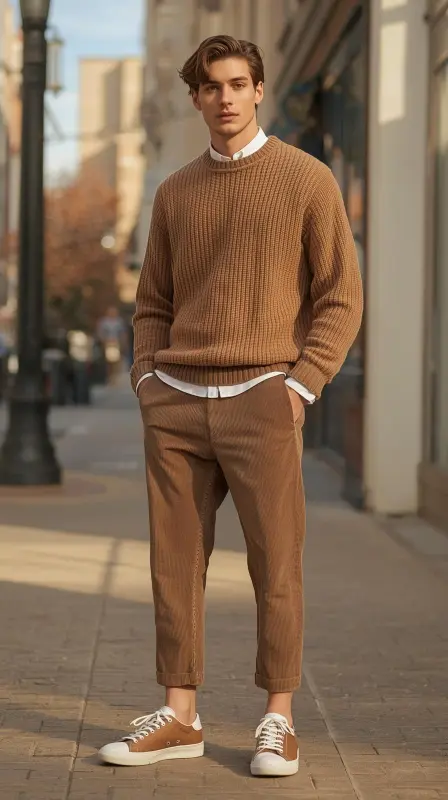 Corduroy Pants With Oversized Sweater